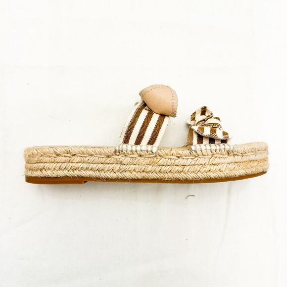 Loeffler Randal Daisy Two Bow Espadrille Platform Sandal Banded Sandal Size 37 - Picture 2 of 5
